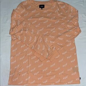 HUF Orange Long Sleeve Tee with Contemporary Design